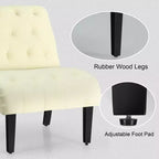Costway Lot de 2 chaises d'appoint sans accoudoirs, rembourrées et capitonnées