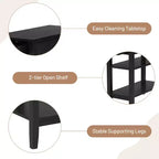 Table d'appoint à 3 niveaux Costway avec tiroir, double étagère, table de nuit étroite, expresso/noir