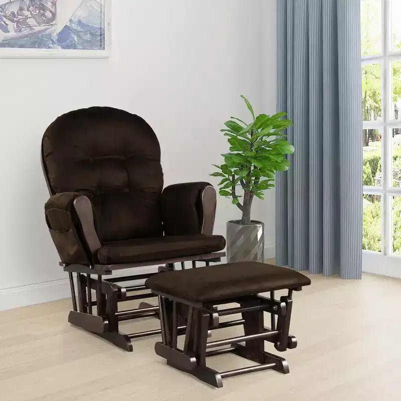Costway Fauteuil à Bascule et Repose-Pieds pour Bébé avec Coussin