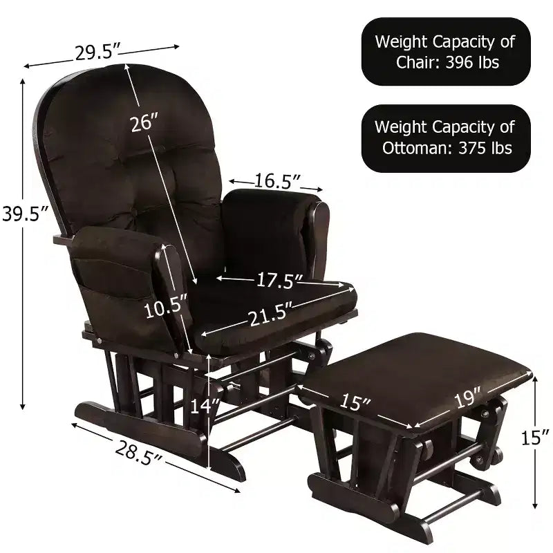 Costway Fauteuil à Bascule et Repose-Pieds pour Bébé avec Coussin