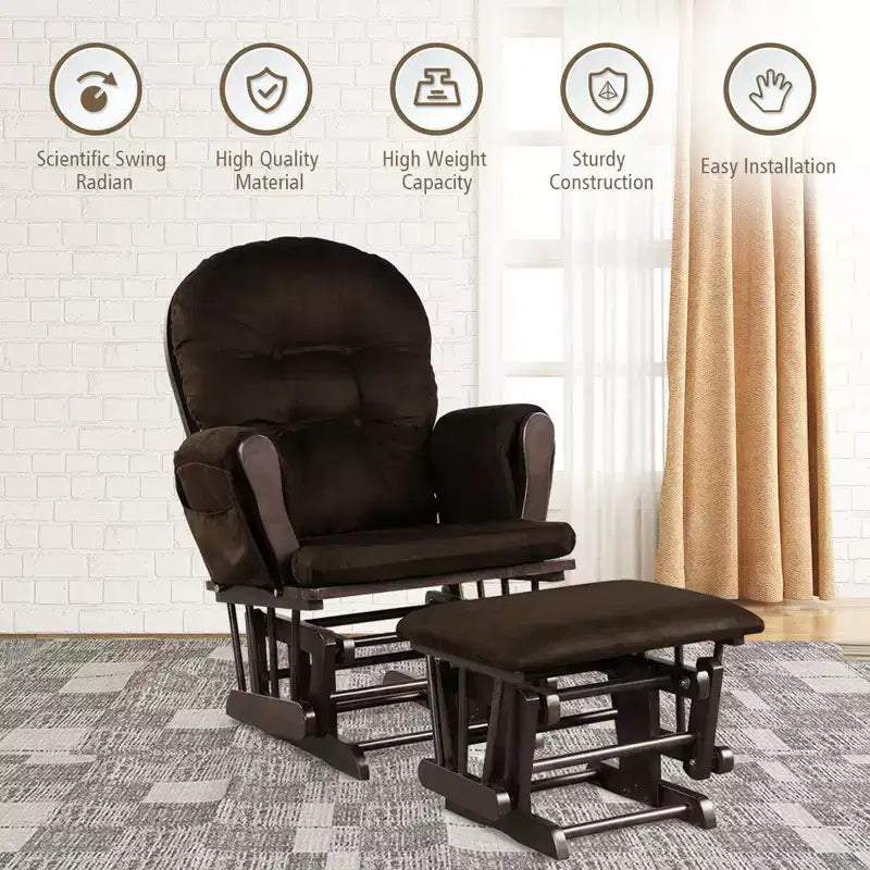 Costway Fauteuil à Bascule et Repose-Pieds pour Bébé avec Coussin