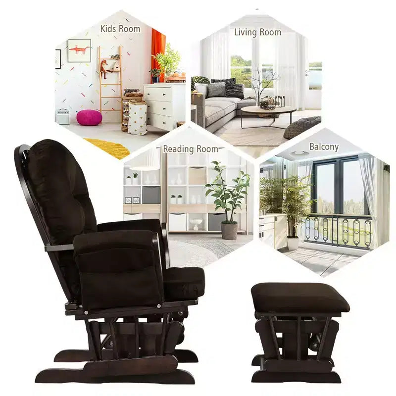 Costway Fauteuil à Bascule et Repose-Pieds pour Bébé avec Coussin