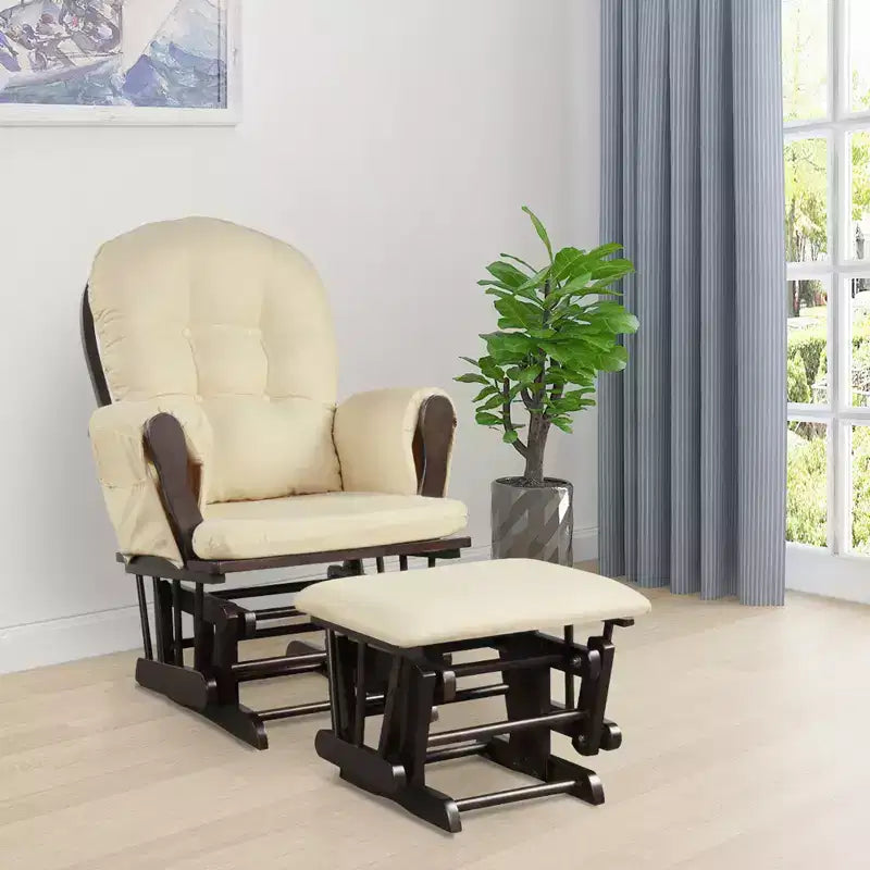 Costway Fauteuil à Bascule et Repose-Pieds pour Bébé avec Coussin