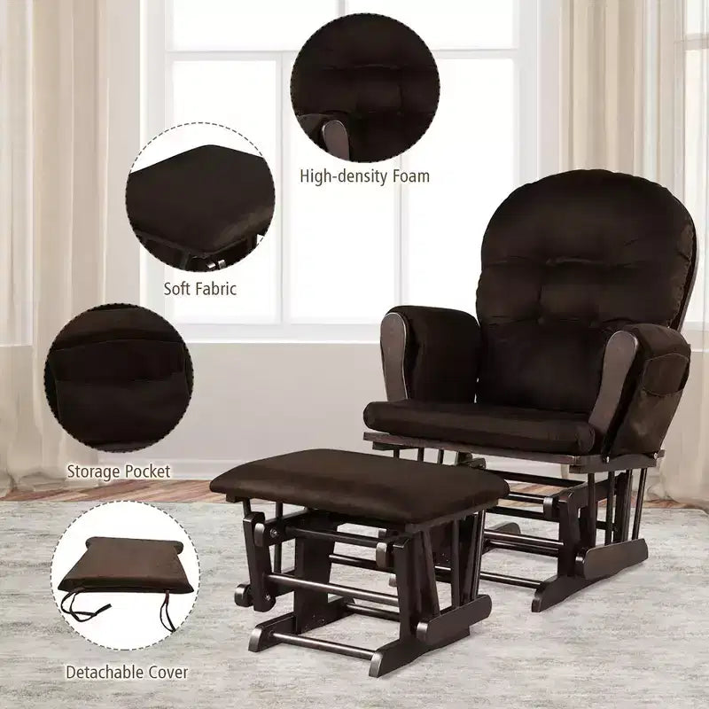 Costway Fauteuil à Bascule et Repose-Pieds pour Bébé avec Coussin