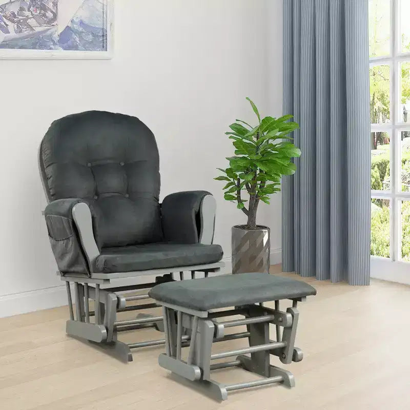 Costway Fauteuil à Bascule et Repose-Pieds pour Bébé avec Coussin