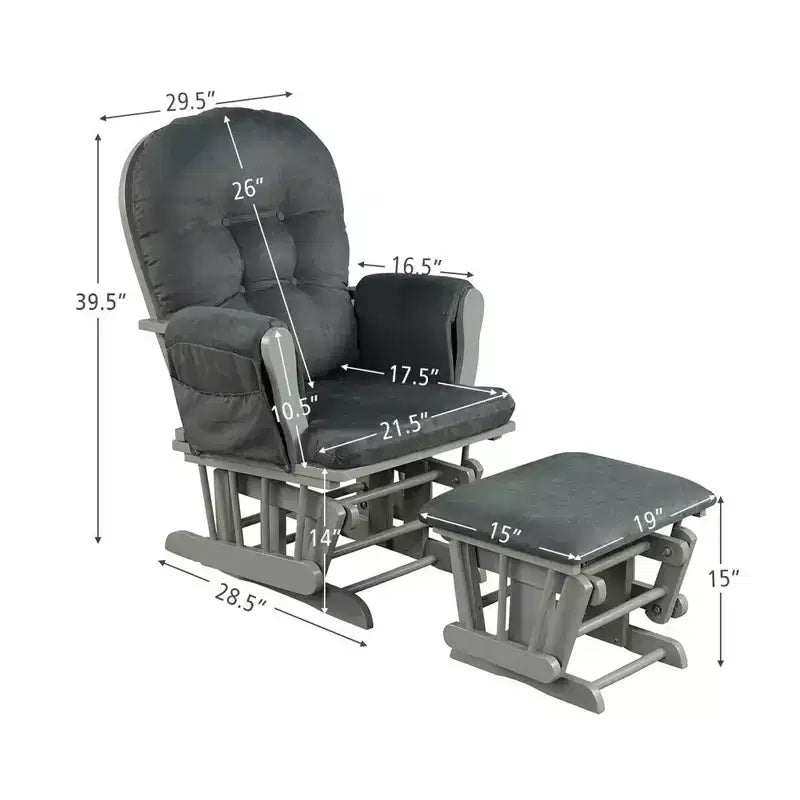 Costway Fauteuil à Bascule et Repose-Pieds pour Bébé avec Coussin