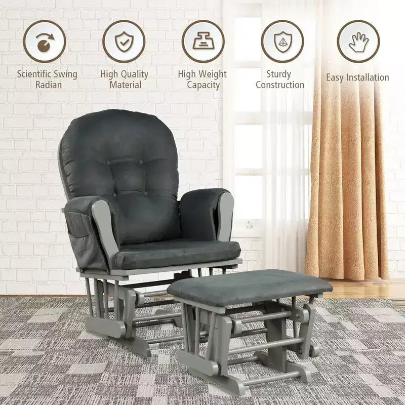 Costway Fauteuil à Bascule et Repose-Pieds pour Bébé avec Coussin