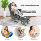 Costway Fauteuil à Bascule et Repose-Pieds pour Bébé avec Coussin