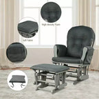Costway Fauteuil à Bascule et Repose-Pieds pour Bébé avec Coussin