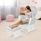 Costway Fauteuil à Bascule et Repose-Pieds pour Bébé avec Coussin