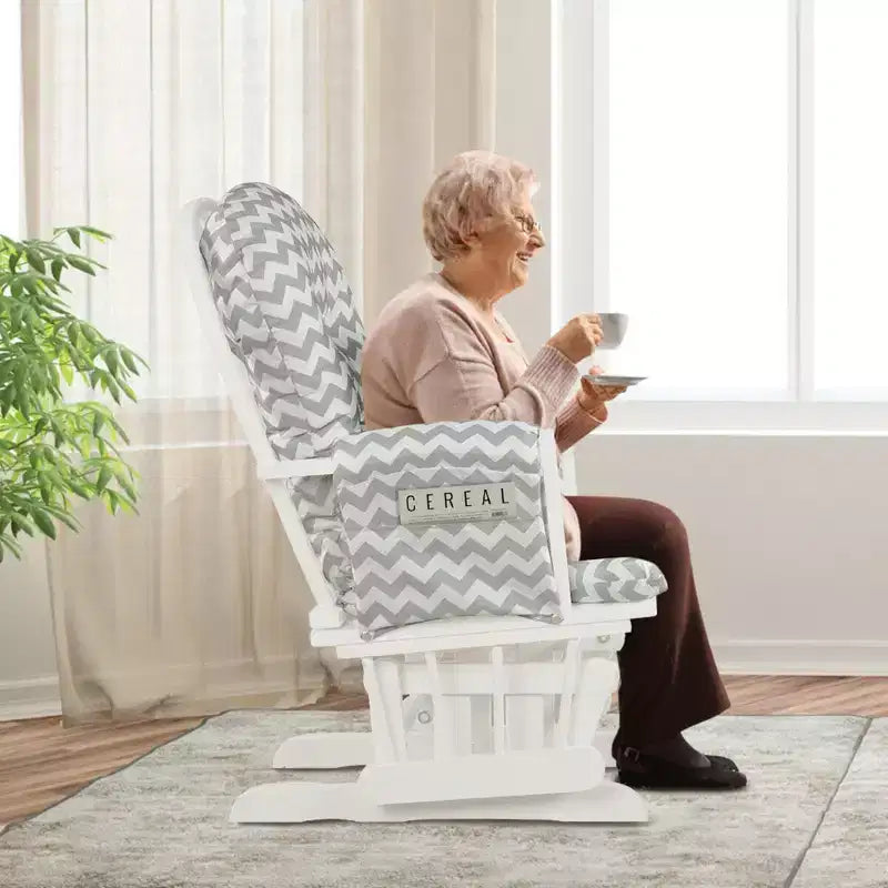 Costway Fauteuil à Bascule et Repose-Pieds pour Bébé avec Coussin