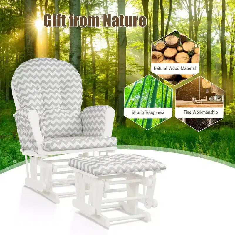 Costway Fauteuil à Bascule et Repose-Pieds pour Bébé avec Coussin