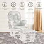 Costway Fauteuil à Bascule et Repose-Pieds pour Bébé avec Coussin