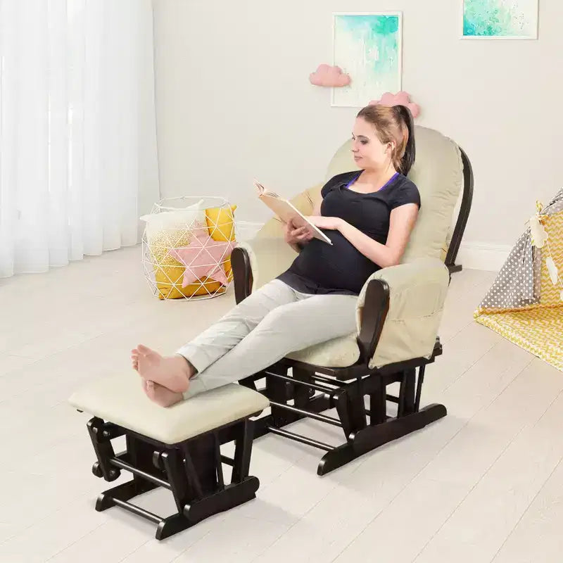 Costway Fauteuil à Bascule et Repose-Pieds pour Bébé avec Coussin
