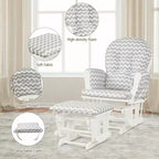 Costway Fauteuil à Bascule et Repose-Pieds pour Bébé avec Coussin