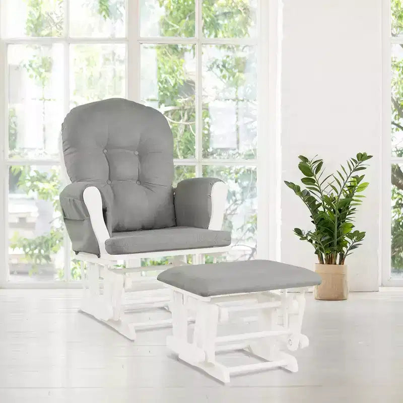 Costway Fauteuil à Bascule et Repose-Pieds pour Bébé avec Coussin