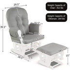 Costway Fauteuil à Bascule et Repose-Pieds pour Bébé avec Coussin