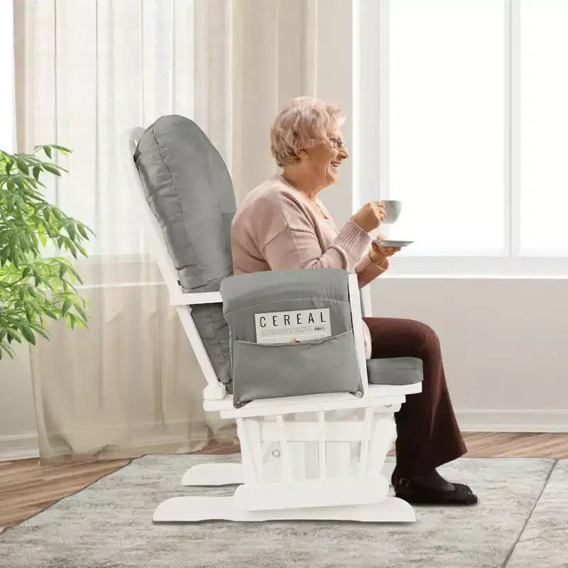 Costway Fauteuil à Bascule et Repose-Pieds pour Bébé avec Coussin