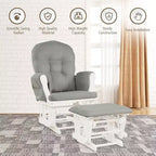 Costway Fauteuil à Bascule et Repose-Pieds pour Bébé avec Coussin