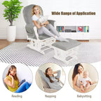 Costway Fauteuil à Bascule et Repose-Pieds pour Bébé avec Coussin