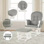 Costway Fauteuil à Bascule et Repose-Pieds pour Bébé avec Coussin