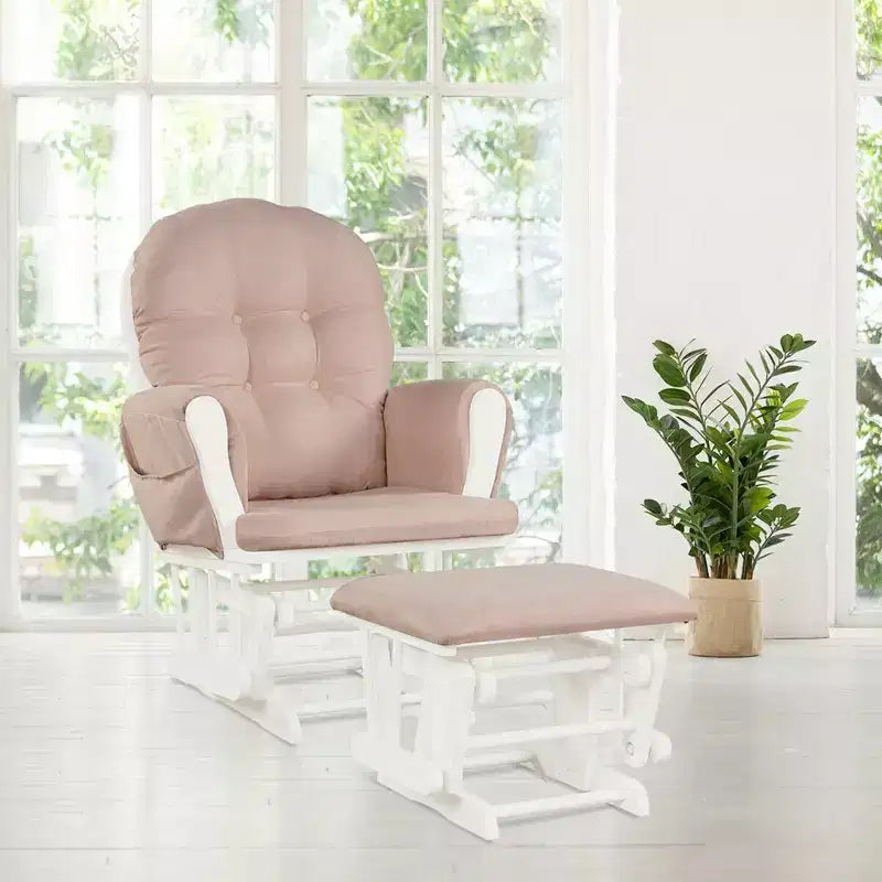 Costway Fauteuil à Bascule et Repose-Pieds pour Bébé avec Coussin
