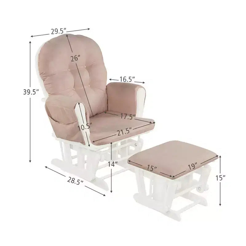 Costway Fauteuil à Bascule et Repose-Pieds pour Bébé avec Coussin