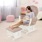 Costway Fauteuil à Bascule et Repose-Pieds pour Bébé avec Coussin