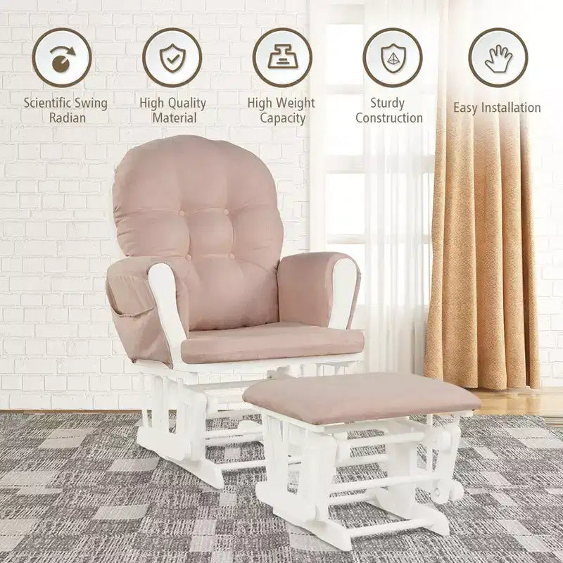 Costway Fauteuil à Bascule et Repose-Pieds pour Bébé avec Coussin