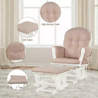 Costway Fauteuil à Bascule et Repose-Pieds pour Bébé avec Coussin