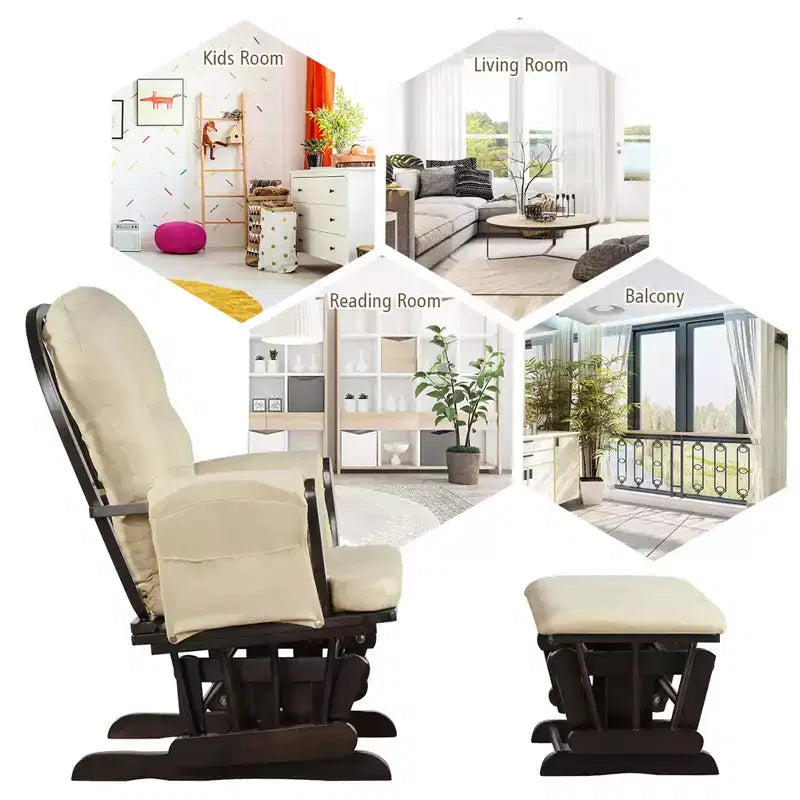 Costway Fauteuil à Bascule et Repose-Pieds pour Bébé avec Coussin