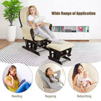 Costway Fauteuil à Bascule et Repose-Pieds pour Bébé avec Coussin