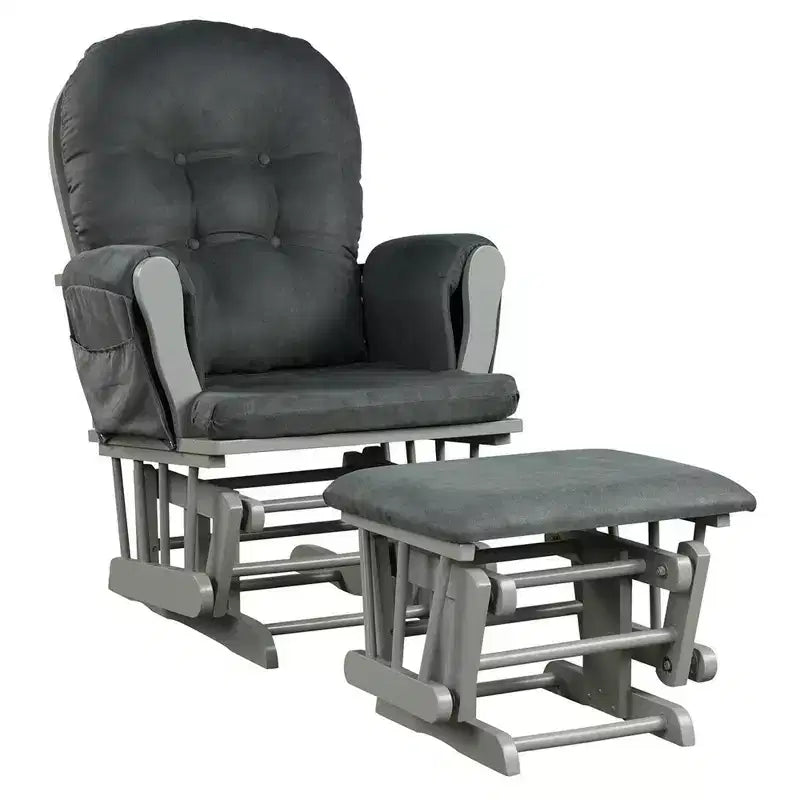 Costway Fauteuil à Bascule et Repose-Pieds pour Bébé avec Coussin