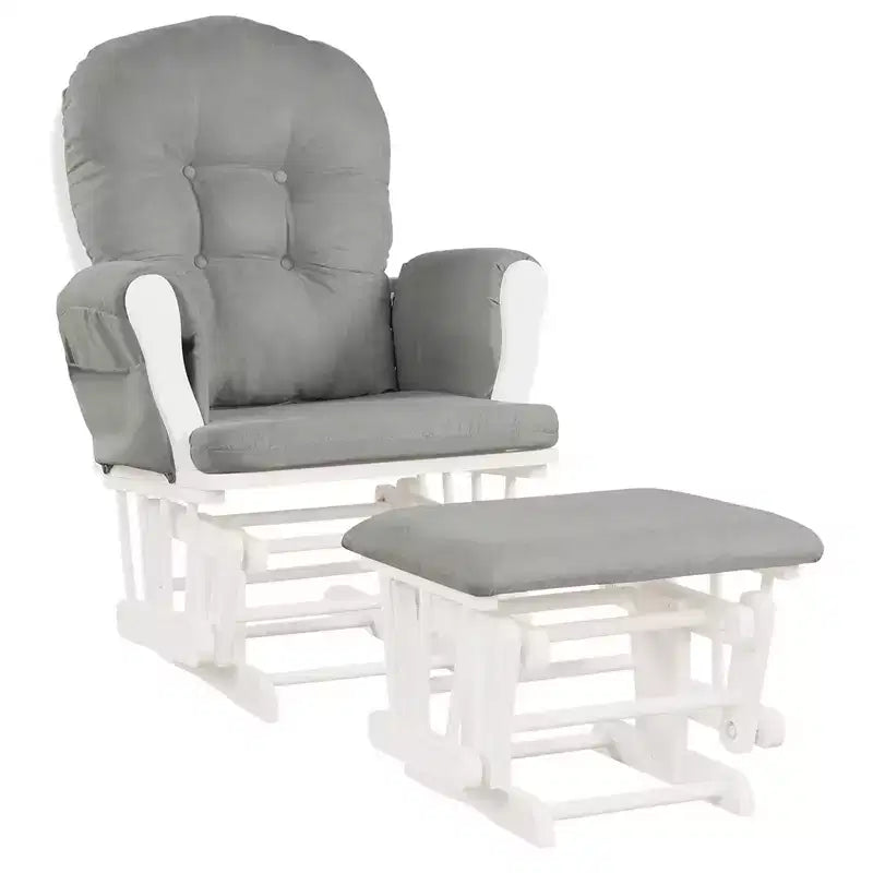 Costway Fauteuil à Bascule et Repose-Pieds pour Bébé avec Coussin