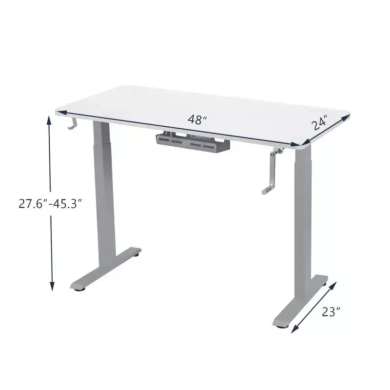 Bureau assis-debout 48 pouces Costway – Poste de travail réglable avec manivelle