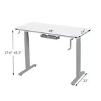 Bureau assis-debout 48 pouces Costway – Poste de travail réglable avec manivelle