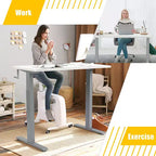 Bureau assis-debout 48 pouces Costway – Poste de travail réglable avec manivelle