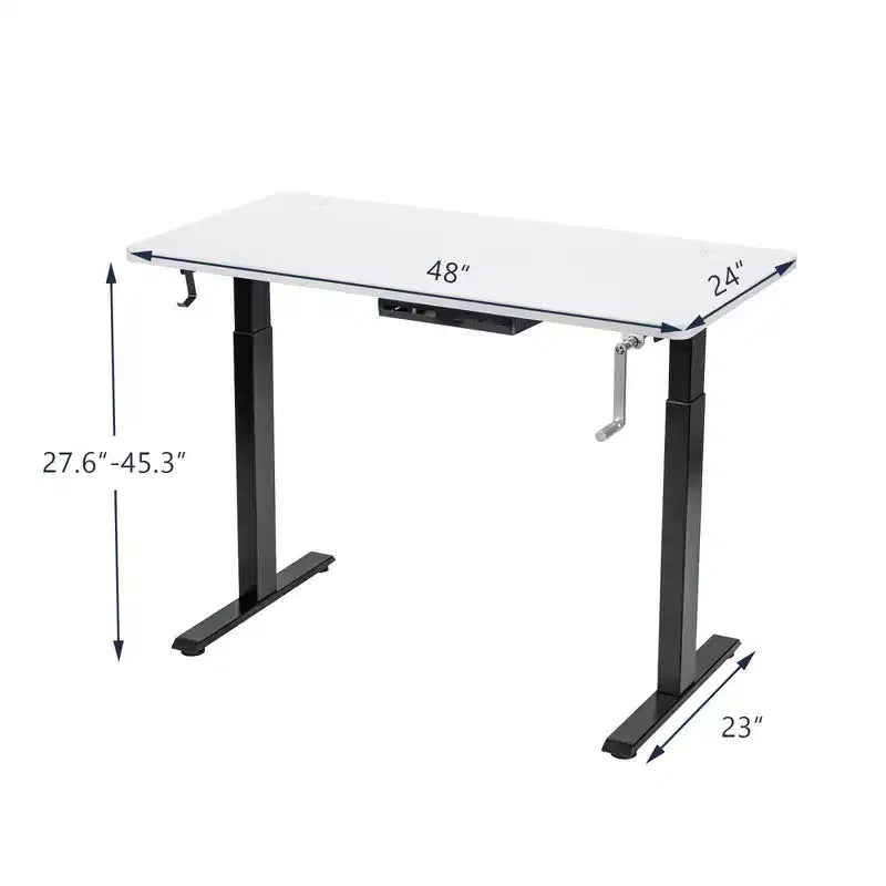 Bureau assis-debout 48 pouces Costway – Poste de travail réglable avec manivelle