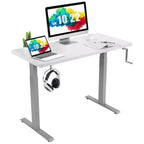 Bureau assis-debout 48 pouces Costway – Poste de travail réglable avec manivelle