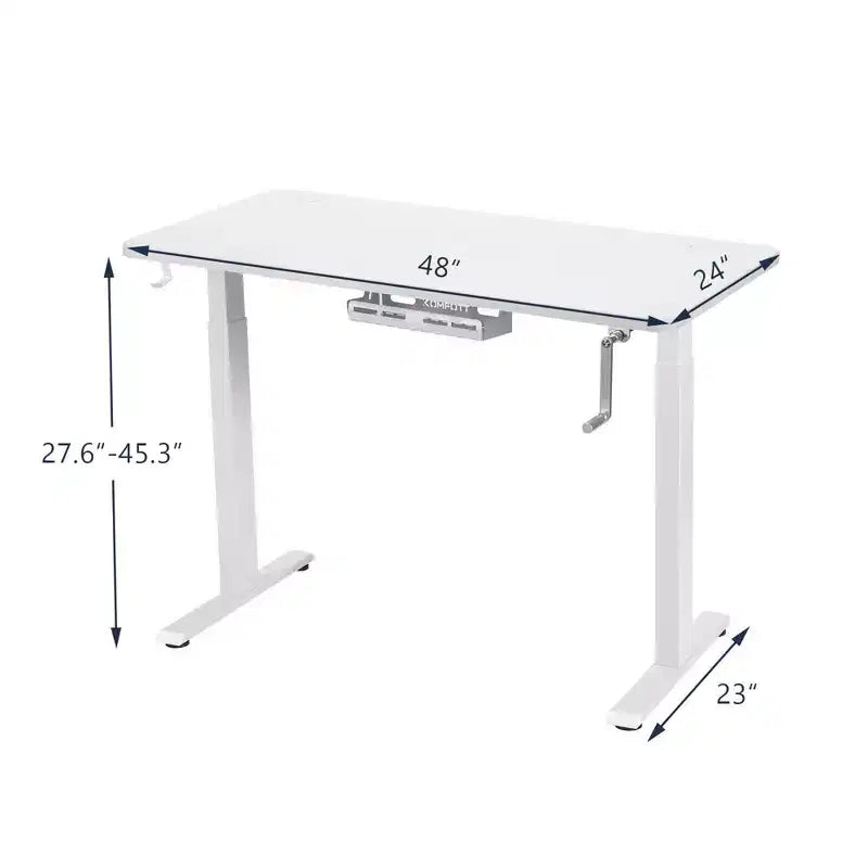 Bureau assis-debout 48 pouces Costway – Poste de travail réglable avec manivelle