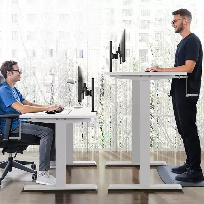 Bureau assis-debout 48 pouces Costway – Poste de travail réglable avec manivelle