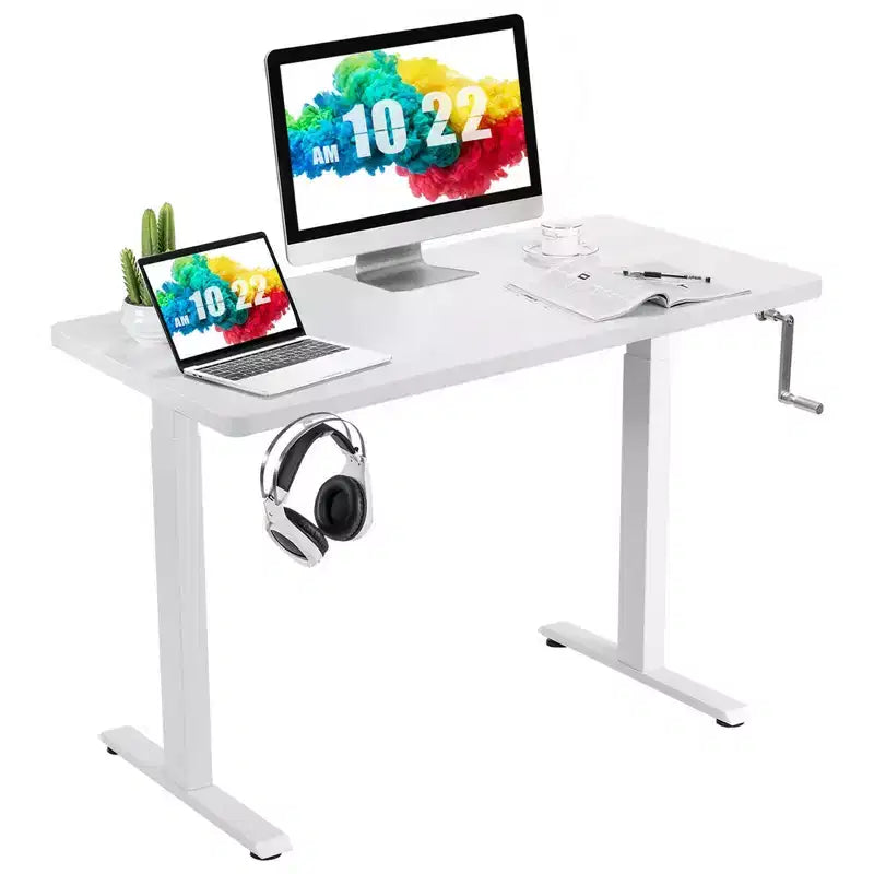 Bureau assis-debout 48 pouces Costway – Poste de travail réglable avec manivelle