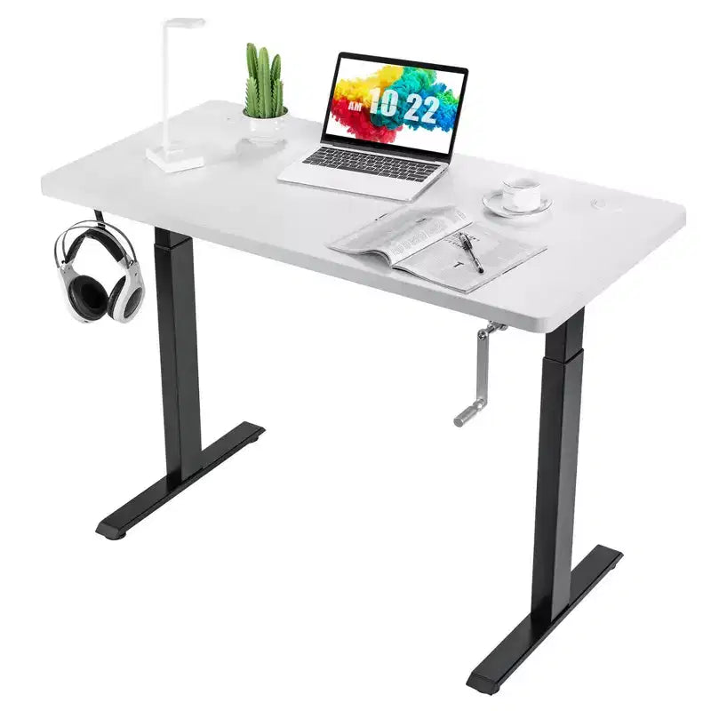 Bureau assis-debout 48 pouces Costway – Poste de travail réglable avec manivelle