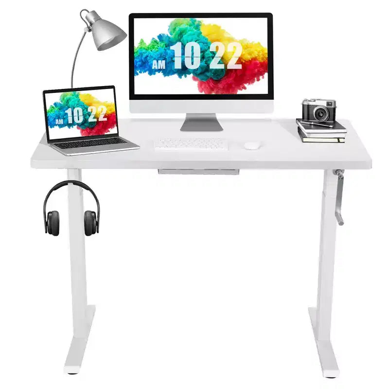Bureau assis-debout 48 pouces Costway – Poste de travail réglable avec manivelle