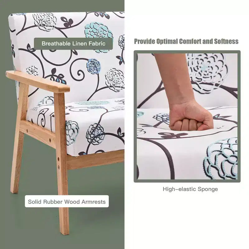 Costway Canapé Loveseat Moderne en Tissu Rembourré 2 Places avec Accoudoirs en Bois