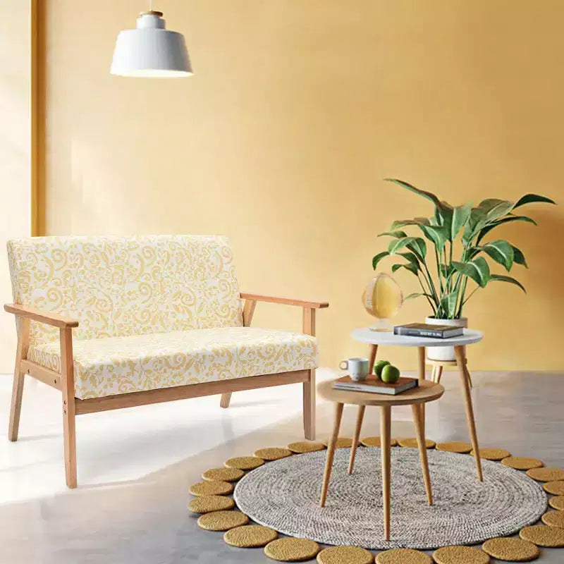 Costway Canapé Loveseat Moderne en Tissu Rembourré 2 Places avec Accoudoirs en Bois