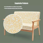 Costway Canapé Loveseat Moderne en Tissu Rembourré 2 Places avec Accoudoirs en Bois