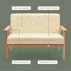 Costway Canapé Loveseat Moderne en Tissu Rembourré 2 Places avec Accoudoirs en Bois