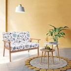Costway Canapé Loveseat Moderne en Tissu Rembourré 2 Places avec Accoudoirs en Bois
