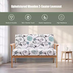 Costway Canapé Loveseat Moderne en Tissu Rembourré 2 Places avec Accoudoirs en Bois